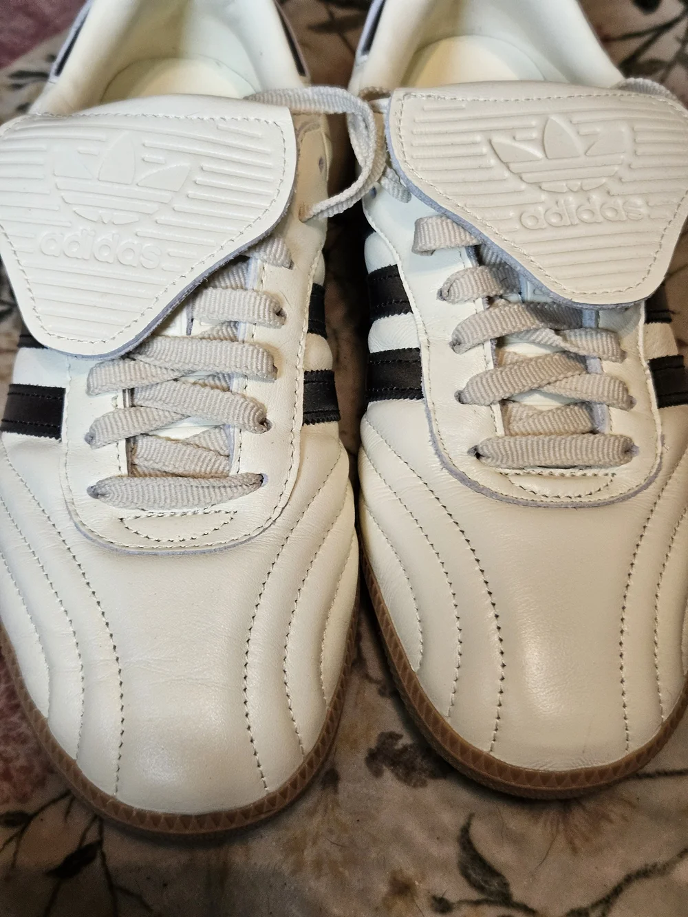 Adidas Samba Classic Sneakers in White with Gum Sole